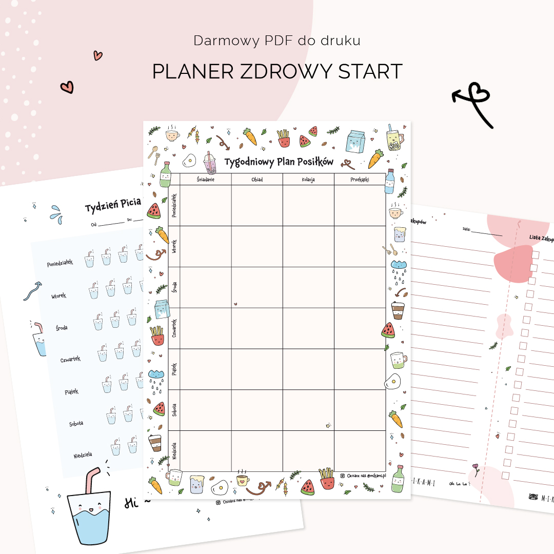 Darmowy PDF do druku Planer Zdrowy Start od Mikami