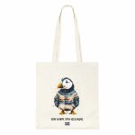 torba bawełniana na zakupy z puffinem i flagą islandzką