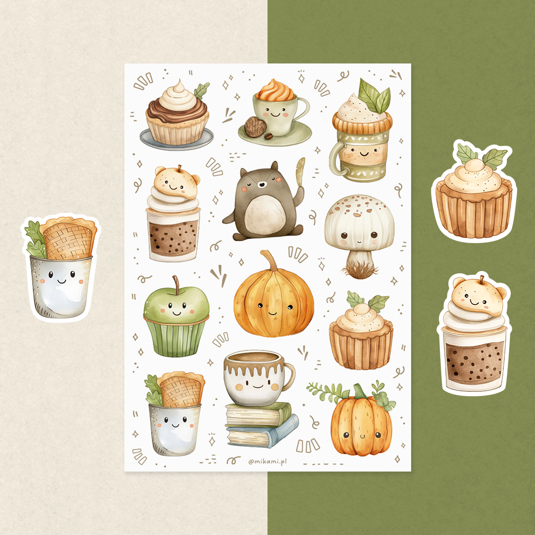 naklejki jesienny zestaw
