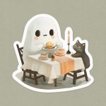 naklejka kolacja z duchem