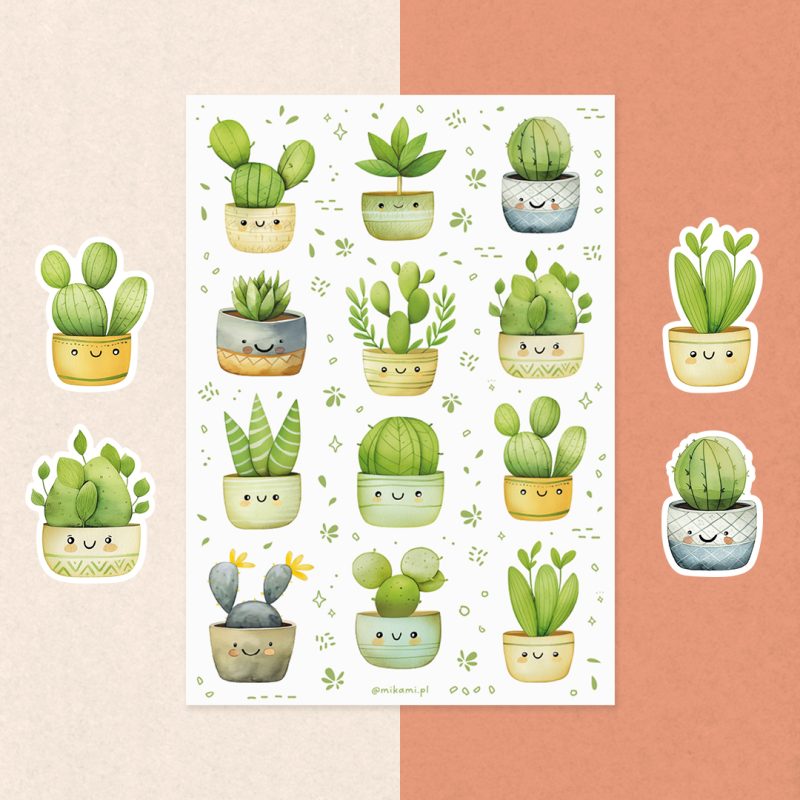 naklejki rosliny doniczkowe