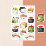 naklejki sushi kawaii