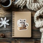 naklejka szop z kakao na okładce notesu spiralowego