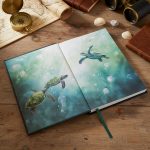 kolorowa wyklejka dziennika podróżniczego w zółwie