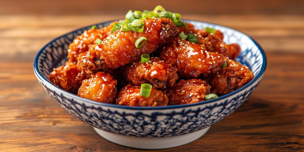 Korean fried chicken – chrupiący kurczak z sosem