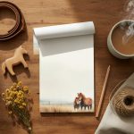 Notes z wyrywanymi kartkami konie