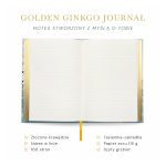 Golden Ginkgo Journal, notes stworzony na Ciebie, ze złotymi krawędziami i wysokiej jakości papierem 115g
