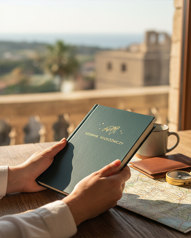 dziennik podróżniczy do codziennego journalingu w podróży